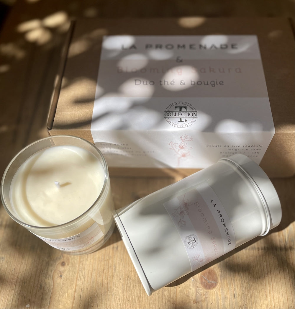 Coffret bougie et thé Sakura